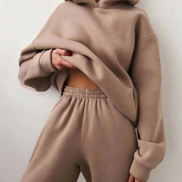 Women's Casual Two-Piece Hooded Tracksuit Set