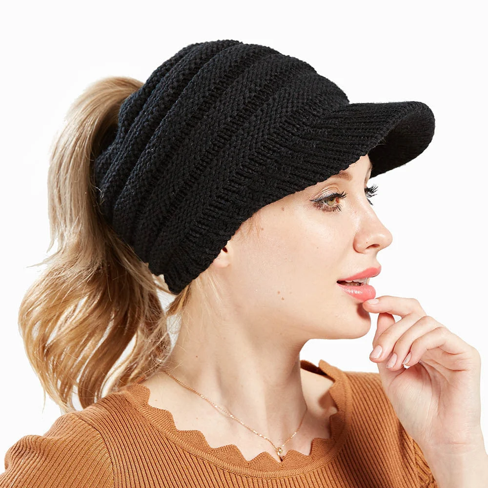 Women's Soft Knit Ponytail Beanie - Image 6
