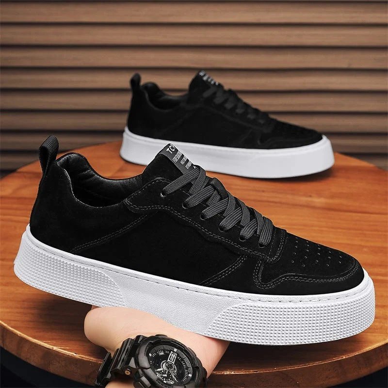 Men's Breathable Platform Sneakers - Low-Top Casual Shoes - Image 4