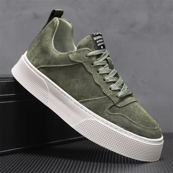 Men's Breathable Platform Sneakers - Low-Top Casual Shoes