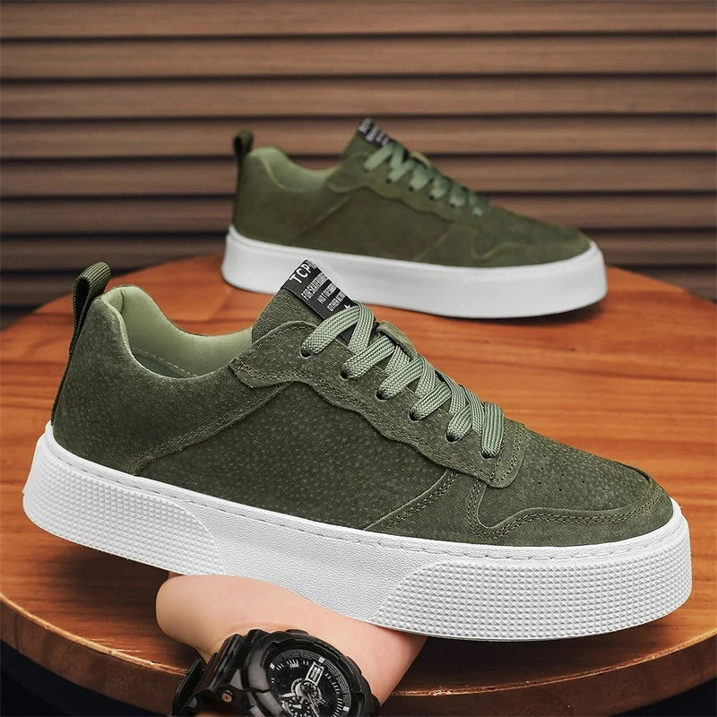 Men's Breathable Platform Sneakers - Low-Top Casual Shoes - Image 2