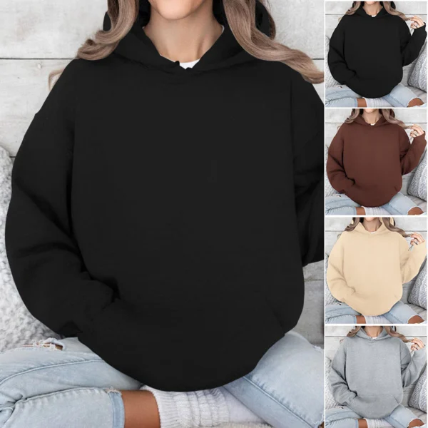 Loose Multi-Color Hooded Sweater